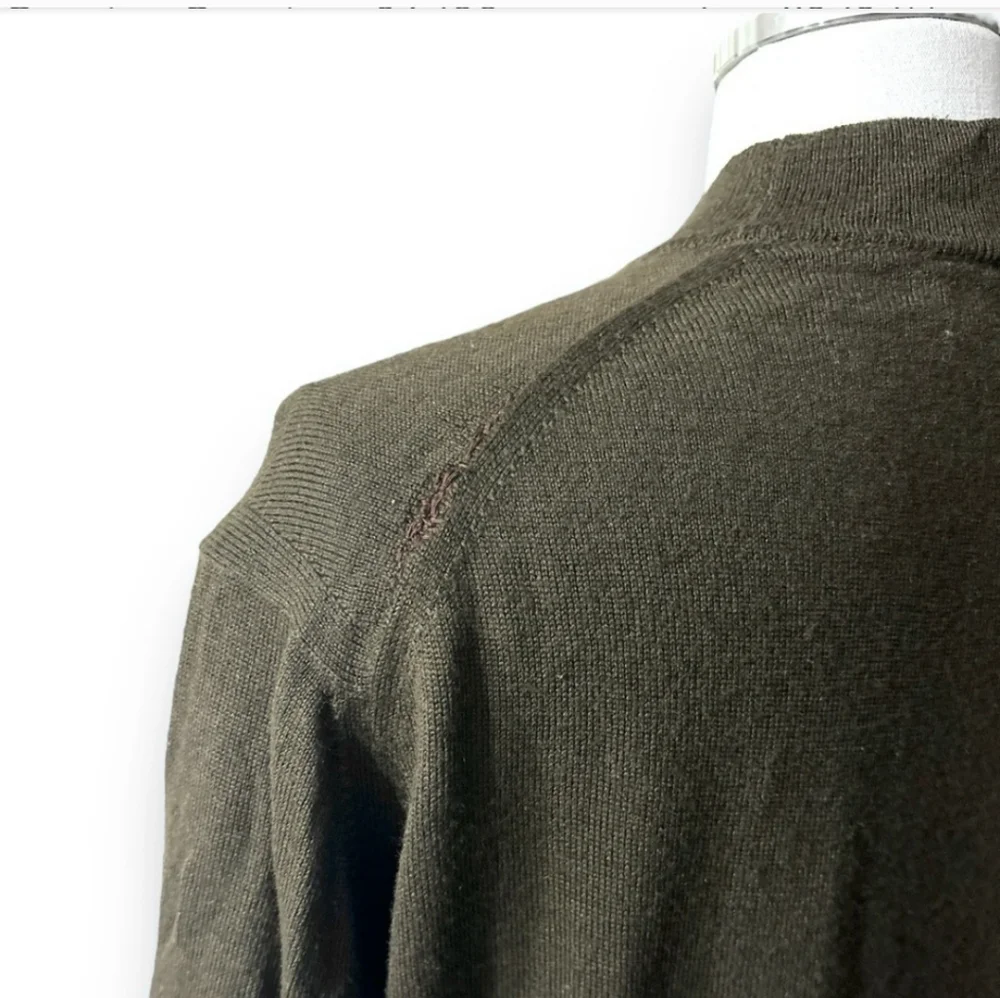 RODIER Dark Brown Mock Neck Wool Fine Knit Sweater VINTAGE